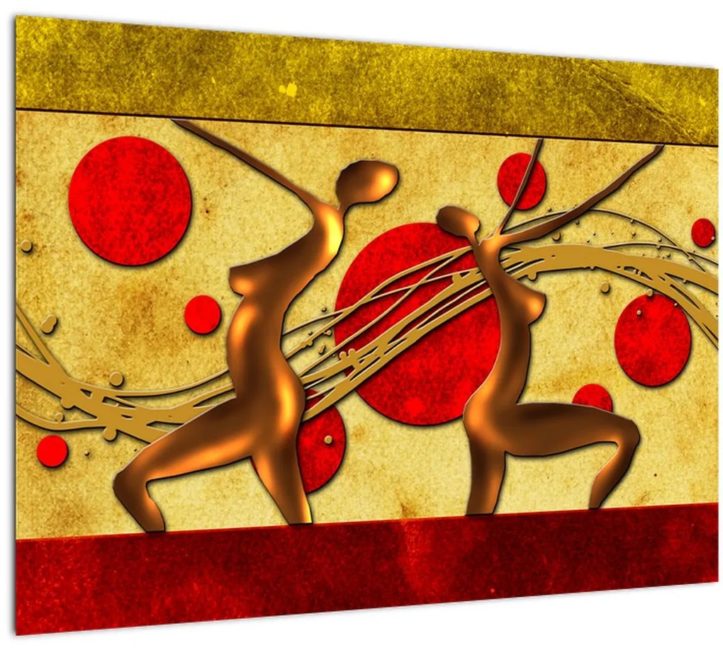 Tablou abstract cu două femei (70x50 cm)