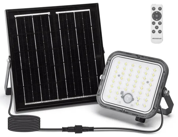 Aigostar - Proiector solar LED dimerizabil cu senzor LED/80W/3,4V IP66 + telecomandă