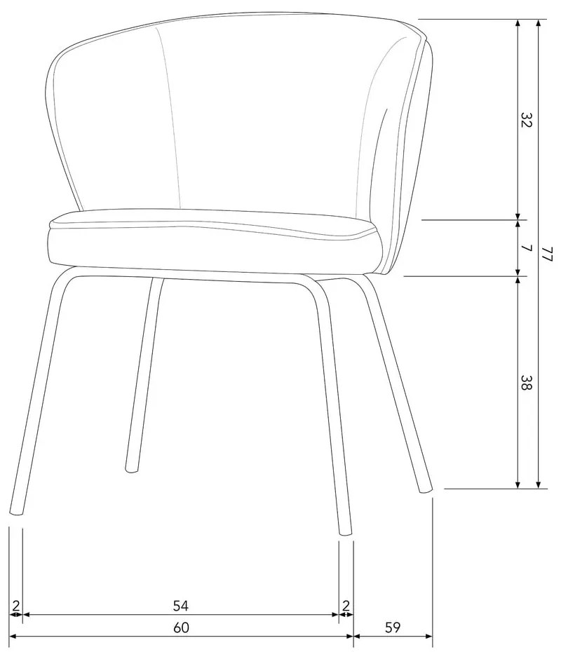Set de scaune de sufragerie bej 2 buc. tapițat Admit – WOOOD
