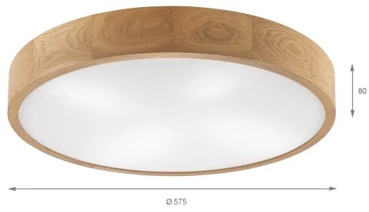 Brilagi - Plafonieră LED CARVALHO 4xE27/60W/230V, stejar, diam. 57,5 cm