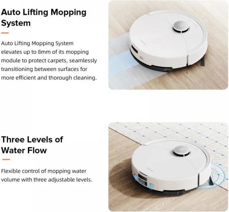 Aspirator robot Roborock Q10 PF, 10.000 Pa, 150 min, 0,35 L, Wi-Fi, Uscat/umed, Ridicare automata a mopului, LiDAR 360°, Cartografiere 3D, Control vocal, Negru