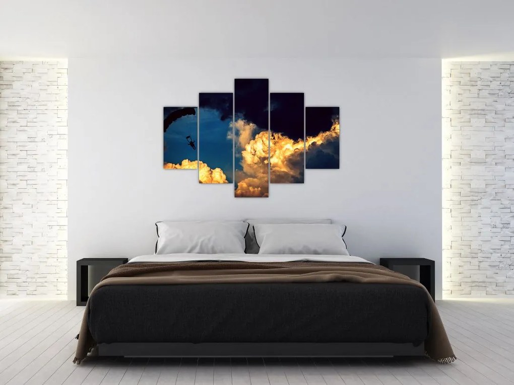 Tablou cu parașutiști în ceruri (150x105 cm)