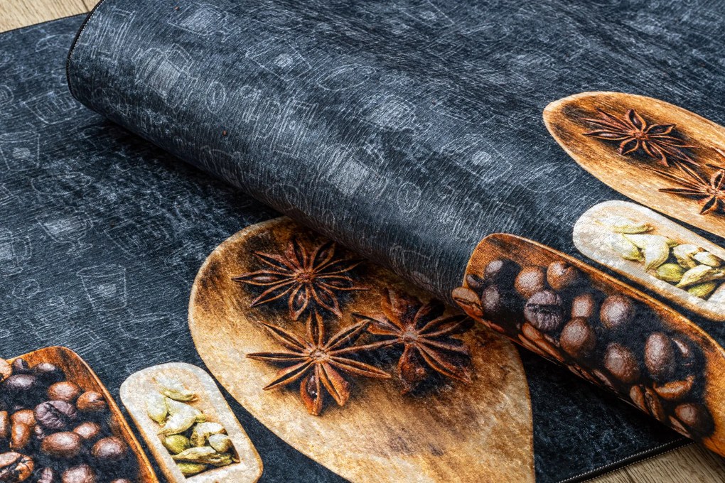 ANDRE 2811 covor lavabil linguri, bucatarie, anti-alunecare - gri / bej