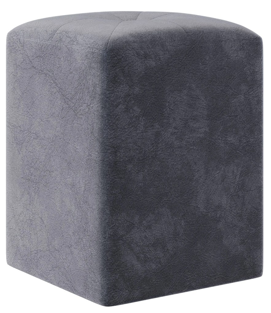 Taburet Tapitat Talin, Cenusiu, Stofa, L 35 x l 35 x H 45 cm