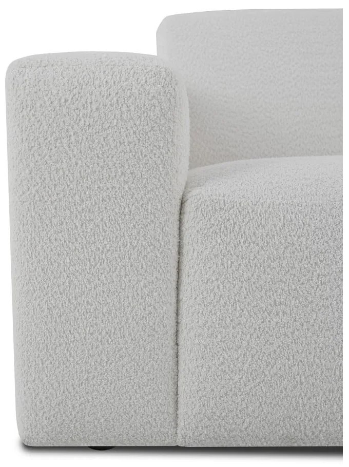 Colțar alb cu tapițerie din stofă bouclé (în formă de "U") Roxy – Scandic