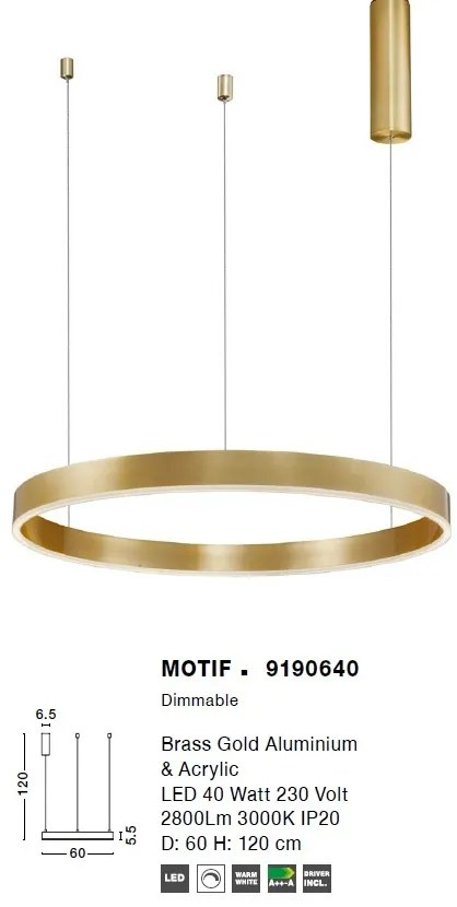Lustra LED design modern circular MOTIF 40W NVL-9190640