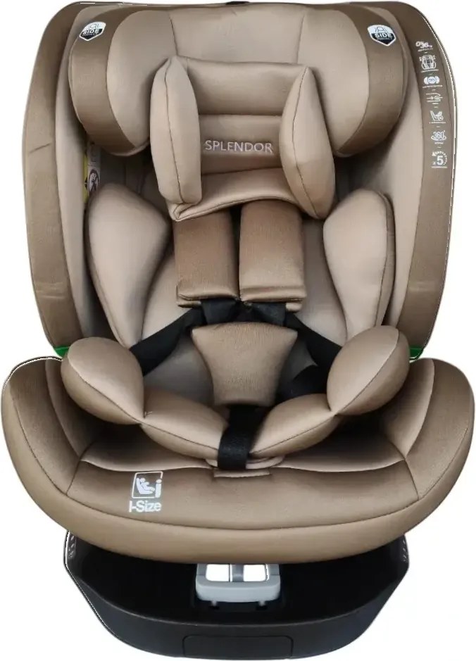 Scaun auto ISOFIX rotatie 360 grade NOVOKIDS Splend'or Edition HD-18, R129 i-Size, 40-150 cm, 0-36 kg, Bej
