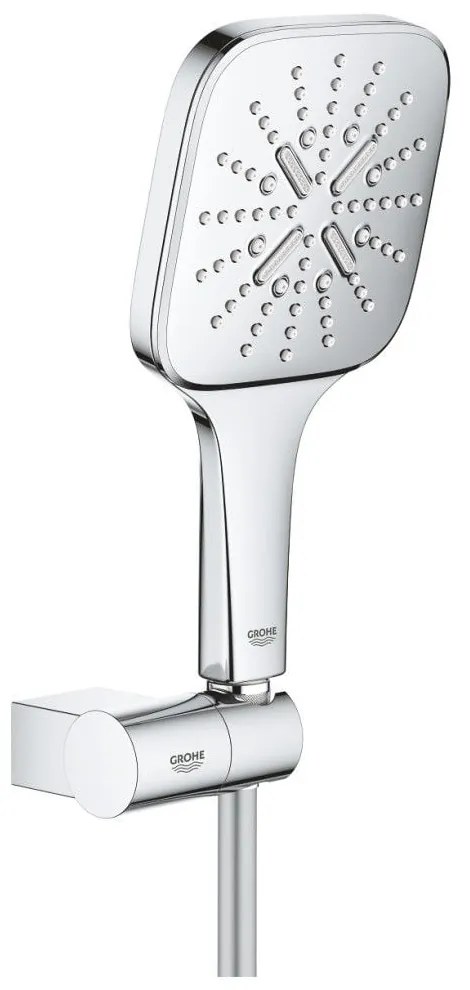 Grohe Rainshower Eco SmartActive 130 Cube Set dus cu suport reglabil, crom