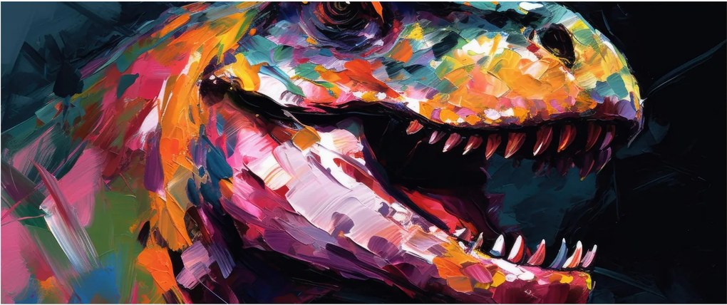 Tablou - Dinozaur, pictură (120x50 cm)