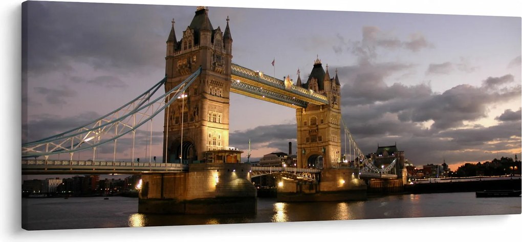 Tablou - Tower Bridge la noapte (120x50 cm)