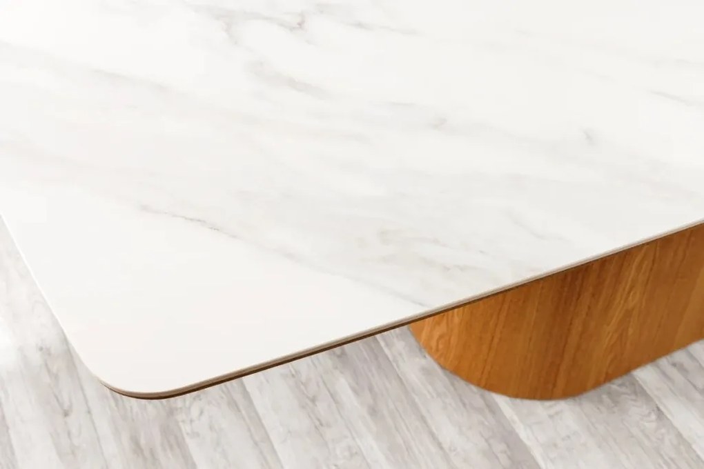 Masa sufragerie, Ceramica Alba, Furnir Stejar, UNIQUE 200cm A-45142 VC