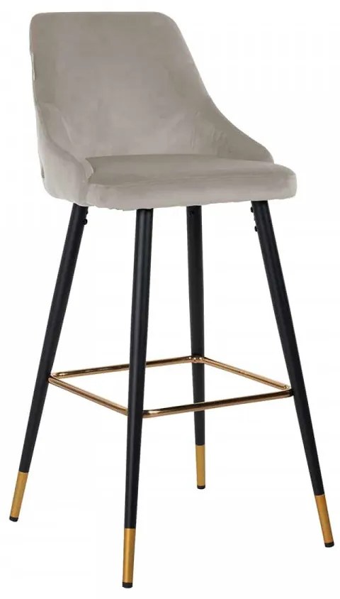 Scaun de bar tapitat Imani gri deschis