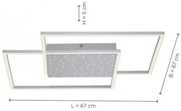 Lustră LED aplicată dimabilă YUKI LED/49W/230V Paul Neuhaus 6024-55 + telecomandă