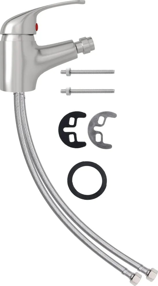 vidaXL Baterie mixer pentru bideu baie, argintiu, 13x12 cm