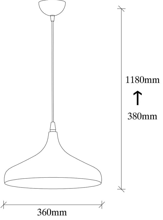 Lustră neagră cu abajur din metal ø 36 cm Tattoo – Opviq lights