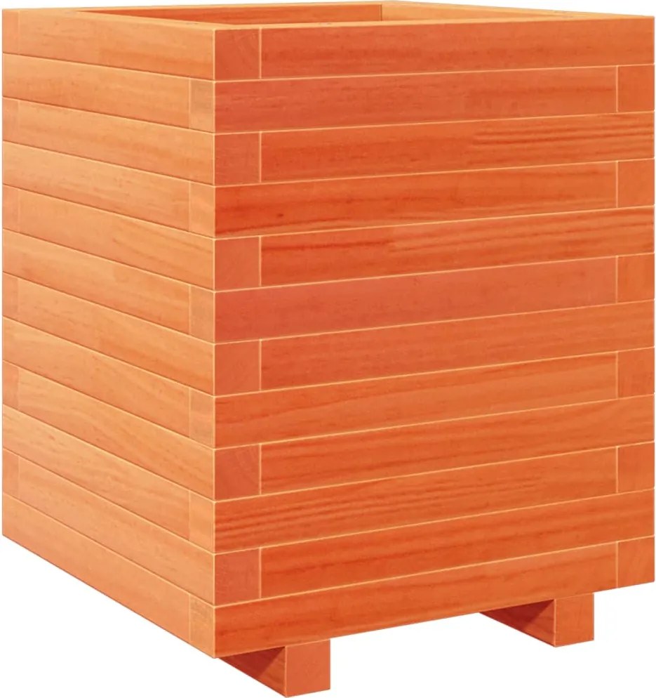 vidaXL Jardinieră grădină, maro ceruit, 40x40x49,5 cm, lemn masiv pin