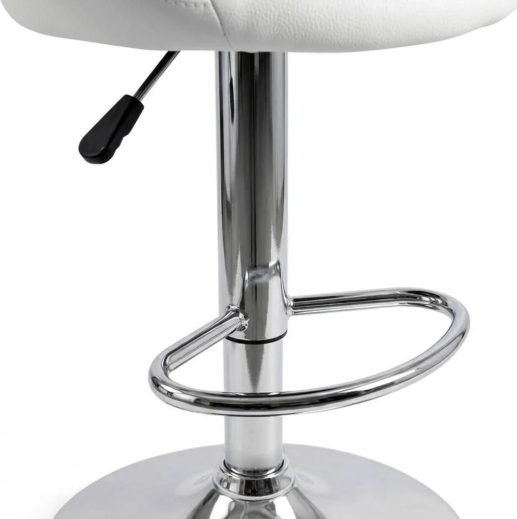Scaun de bar din piele ecologică cu bază metalică ABS 151 alb