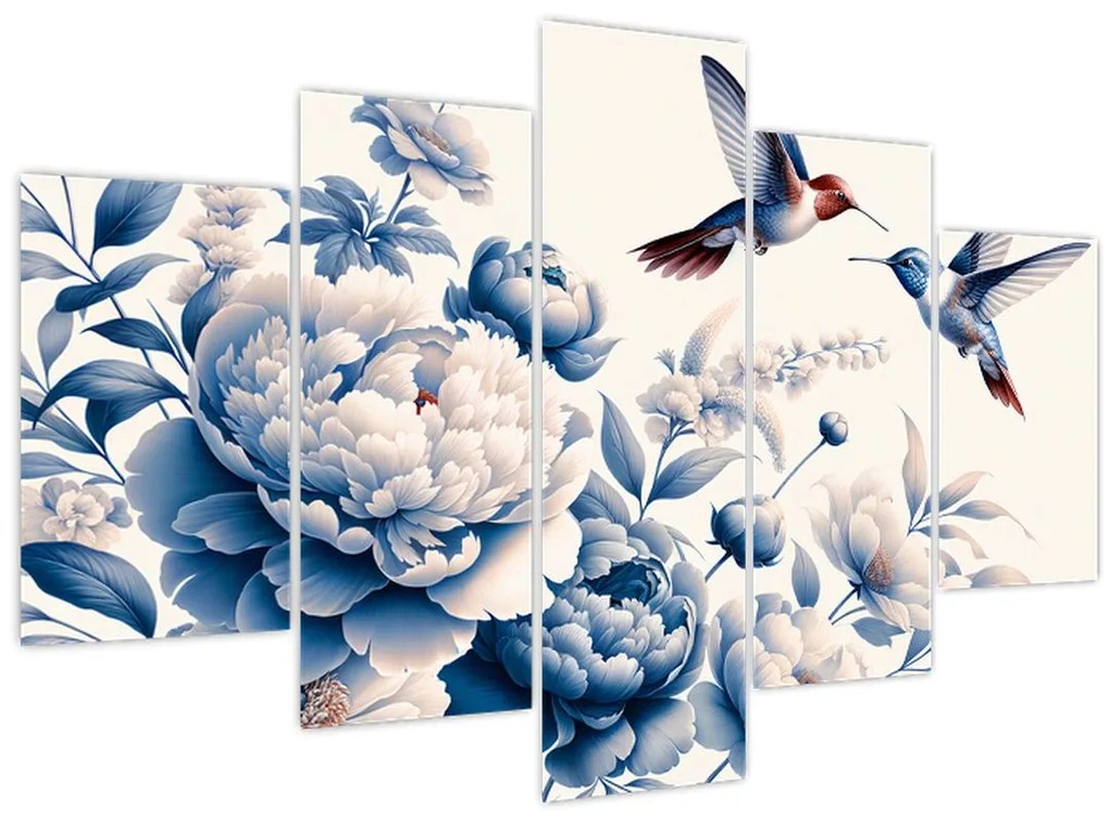 Tablou - Colibri deasupra florii (150x105 cm)