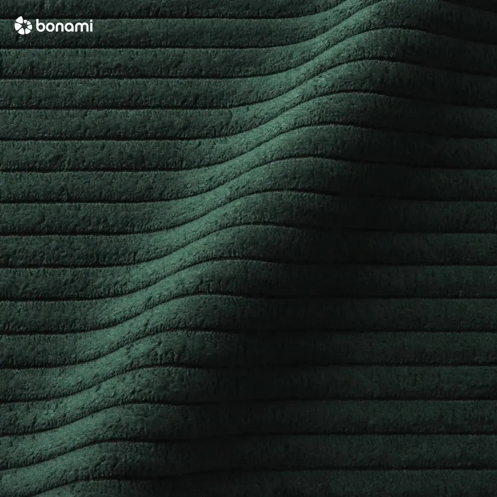 Colțar verde închis extensibil/cu spațiu de depozitare cu tapițerie din catifea reiată Tori – Bonami Selection