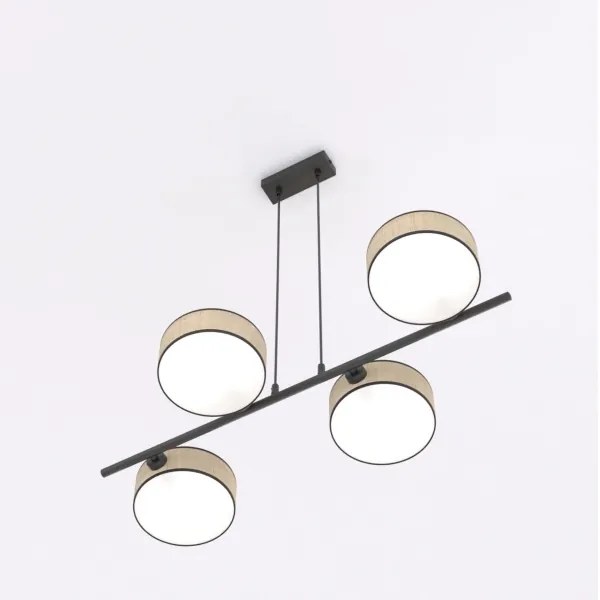 Lustră suspendată cu cablu DRUMZ 4xE14/10W/230V bej