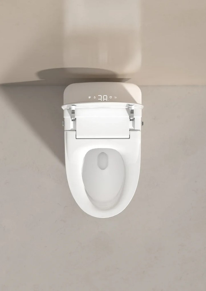 Smart WC 625 – Vas de Toaletă Inteligent Premium cu Iluminare Ambientală RGB, Funcție Bideu Integrată, Deschidere Automată, Spălare Automată, Uscare cu Aer Cald, Dezinfectare UV, Încălzire Colac, Telecomandă, Ecran LED, Ceramica, Alb