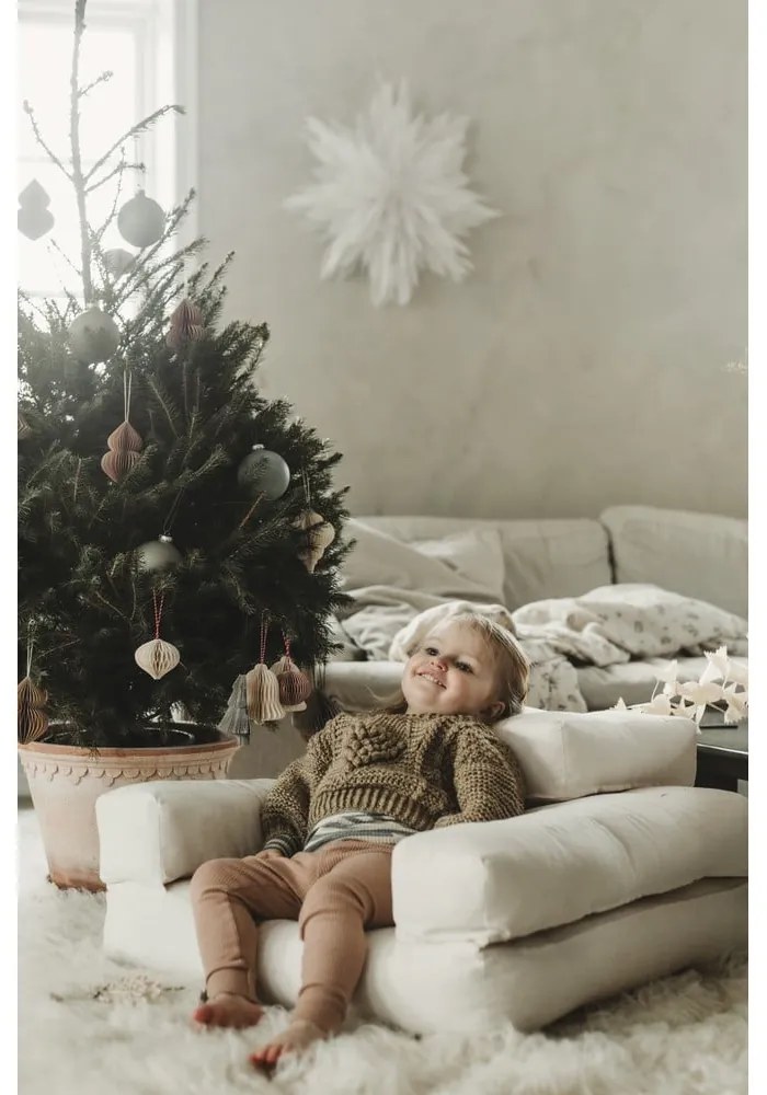 Fotoliu extensibil pentru copii cu taburet Karup Design Mini Cube Creamy