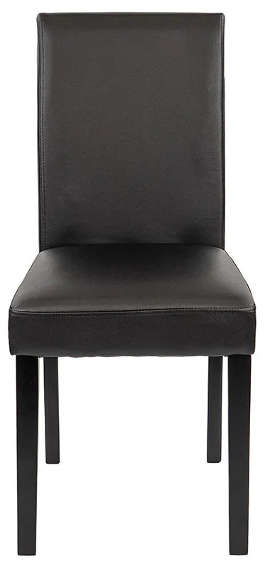 Scaun de sufragerie Kelly din piele neagră