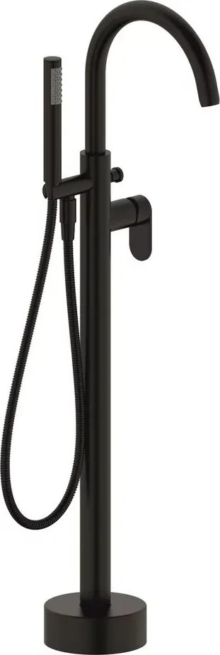 Baterie cada - dus freestanding Inter Ceramic finisaj negru cu set de dus