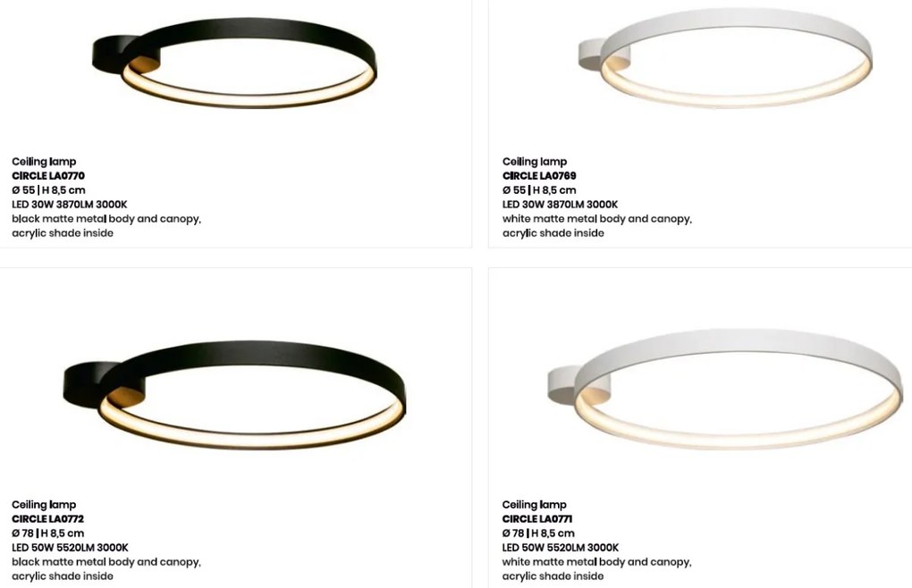 Lustra aplicata LED design modern circular CIRCLE 55, alb