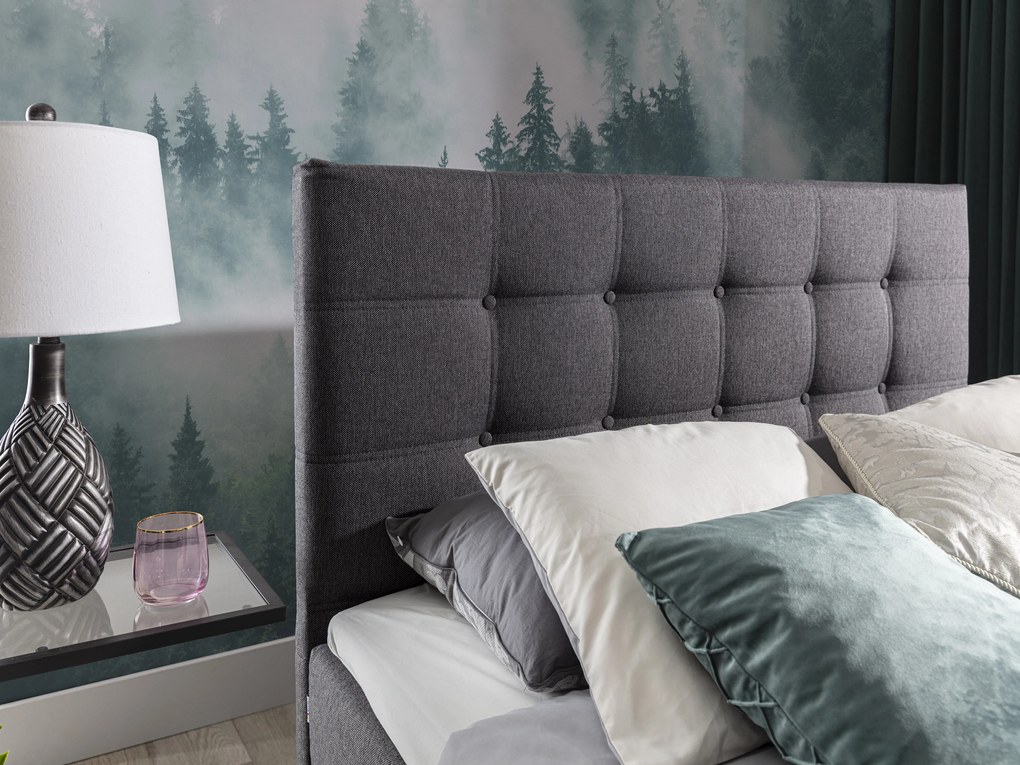 Pat matrimonial Boxspring 160 cm Irma 01 (gri închis). 1044539