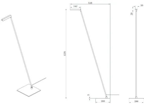 Lampadar LED dimabil Lucide 44701/03/30 LAVALE LED/3W/230V negru