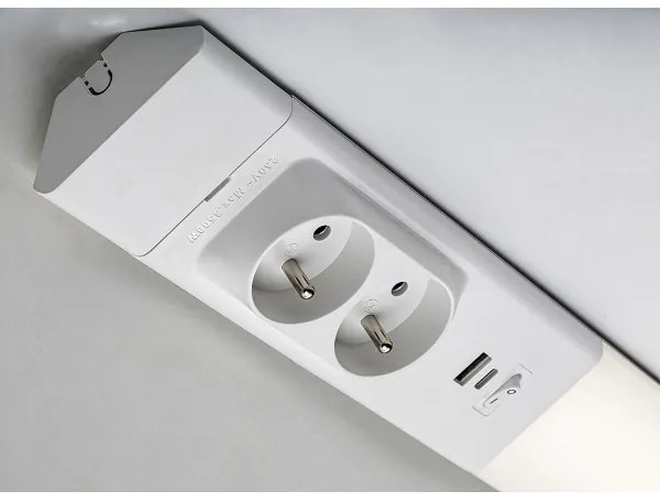 Corp de iluminat LED cu prize pentru corpuri de bucătărie Rabalux 78042 BILAL E LED/18W/230V 4000K 60 cm alb