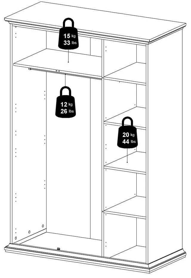 Șifonier alb 139x201 cm Paris – Tvilum