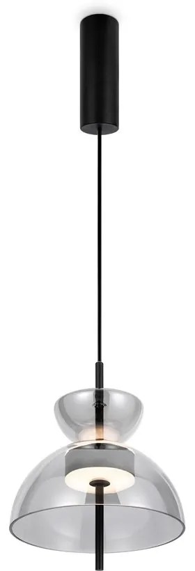 Lustra/Pendul LED design modern decorativ Bangkok 25cm, fumuriu