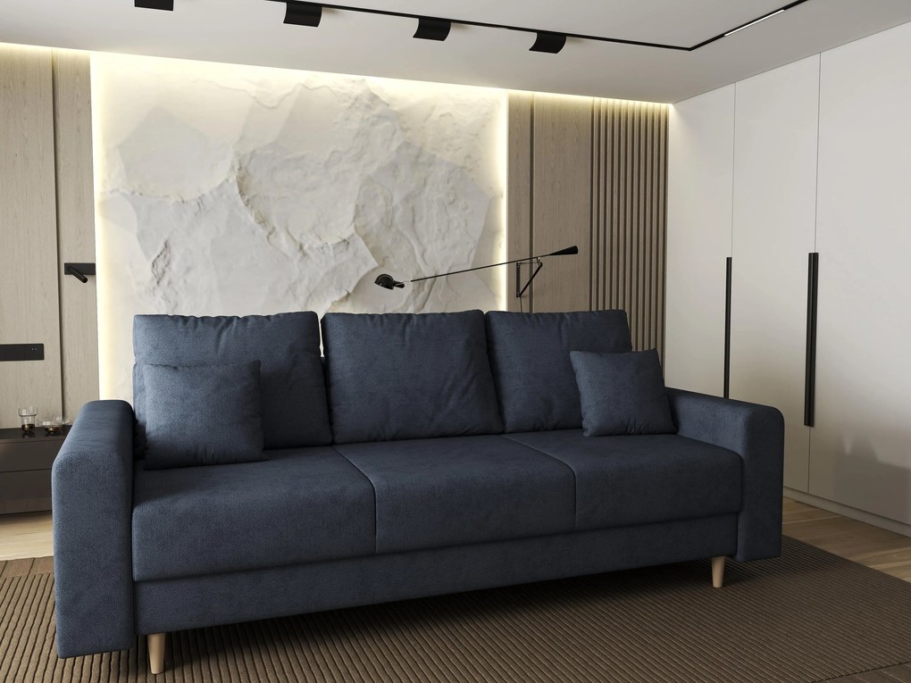 Canapea extensibilă dumonde cu ladă de depozitare si sezut confortabil din spuma high-density, Kronos Enjoy Antracit 210x100 cm