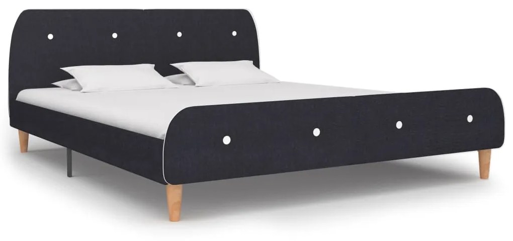 280920 vidaXL Cadru de pat, gri închis, 180 x 200 cm, material textil