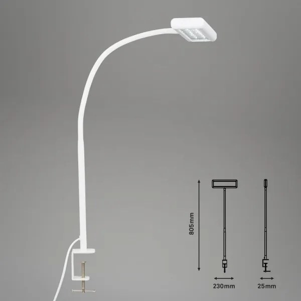 Lampă LED flexibilă de masă cu clemă Brilo TRASNA LED/7,5W/230V alb