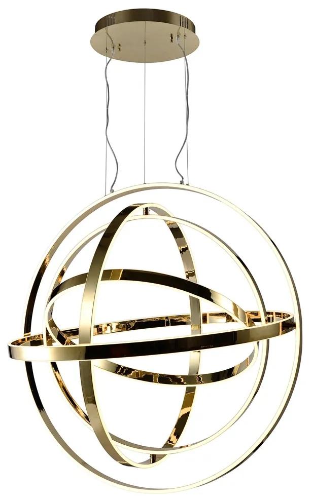 Lustra LED suspendata design modern COPERNICUS auriu, 60cm