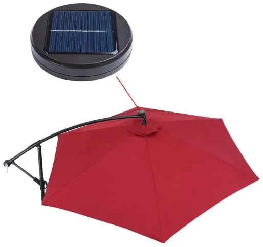 Deuba Umbrelă de soare LED Mali Ø330 cm - roșu