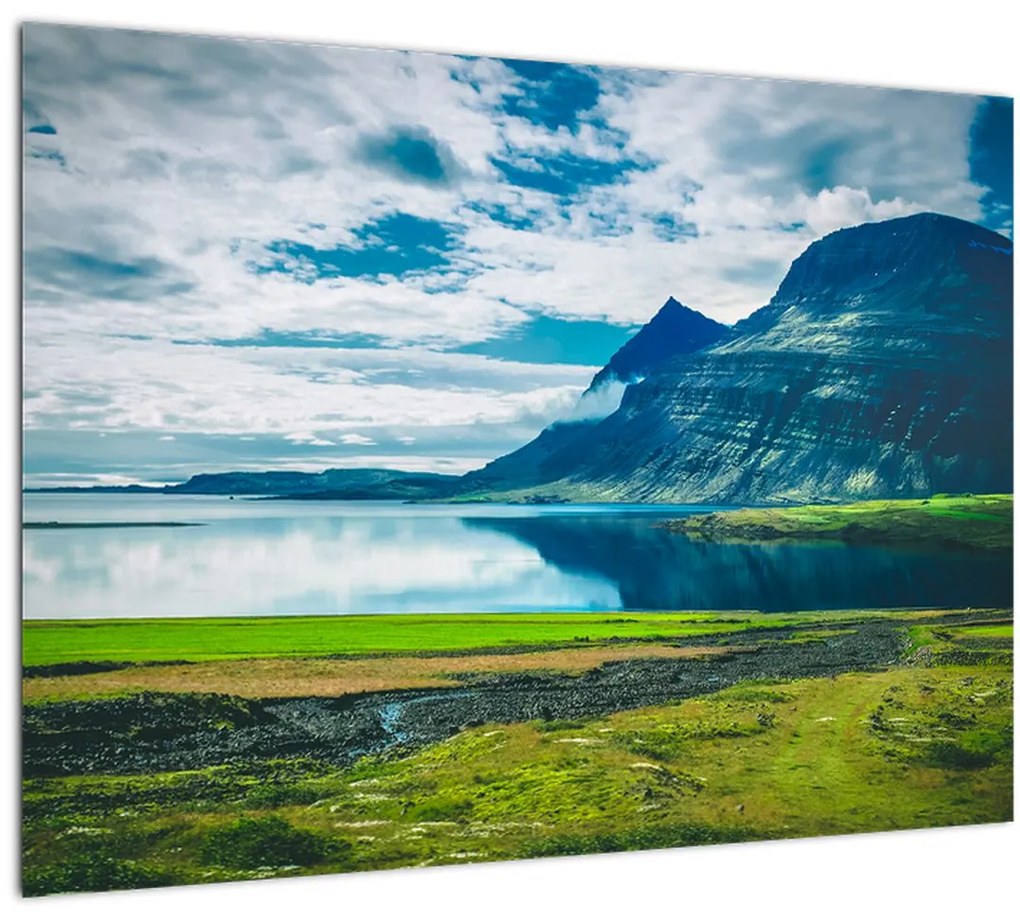 Tablou cu lac și munți (70x50 cm)