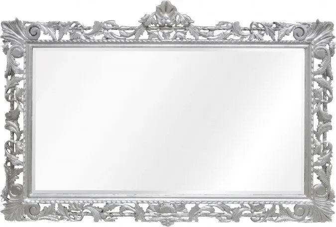 Oglinda dreptunghiulara argintie cu rama din lemn 193x110 cm Baroque Versmissen
