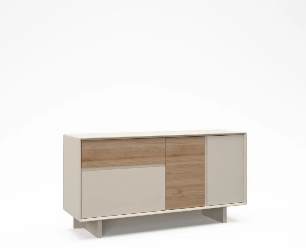 Comodă bej/în culoare naturală cu aspect de lemn de stejar 146x76x45 cm Carpi – Marckeric