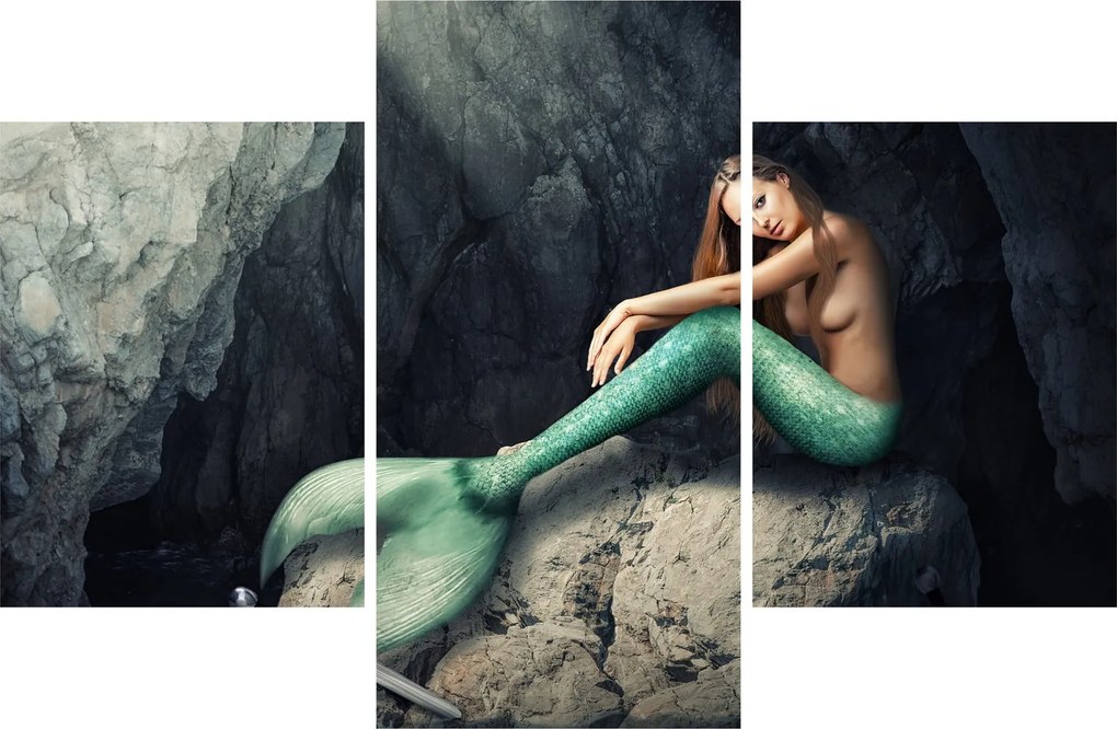 Tablou - Sirena pe stâncă (90x60 cm)