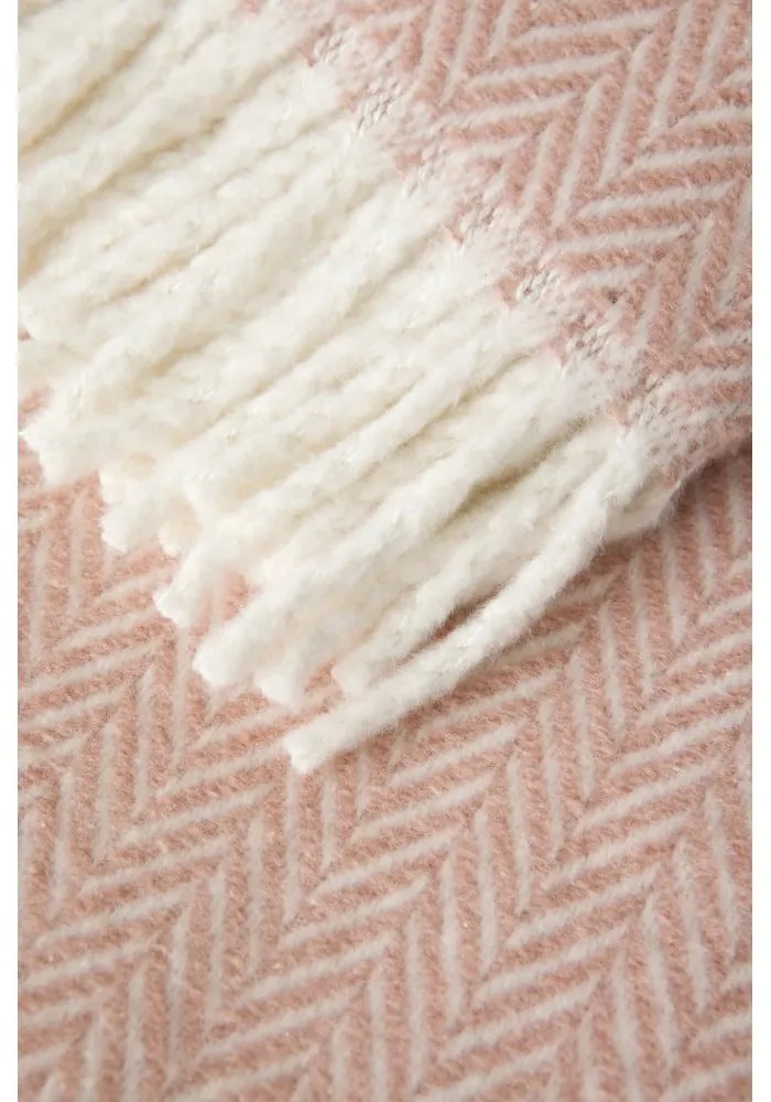 Pled din amestec de bumbac Euromant Skyline, 140 x 180 cm, roz