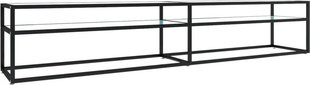 vidaXL Comodă TV, marmură albă, 220x40x40,5 cm, sticlă securizată