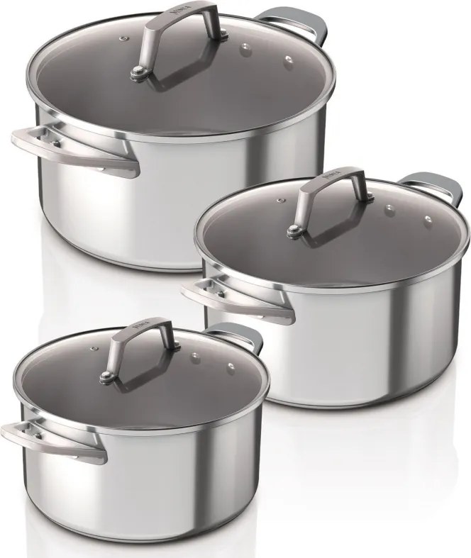 Set de oale Ninja Foodi C63000DE, 6 piese, Otel inoxidabil, Potrivite cuptor pana la 260°C, Fara PFOA si cadmiu, fund gros, Inductie, Inox