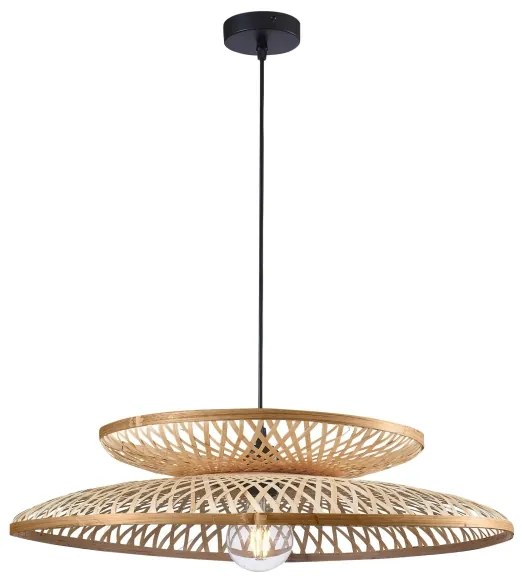 Lustră pe cablu BALI 1xE27/20W/230V d. 60 cm bambus