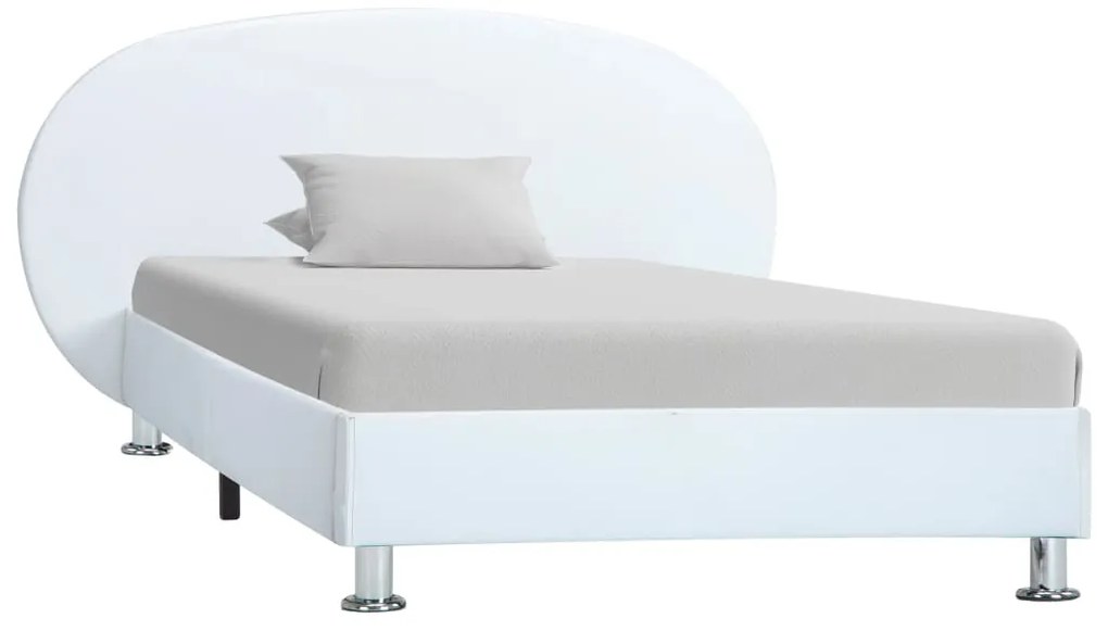 285408 vidaXL Cadru de pat, alb, 90 x 200 cm, piele ecologică