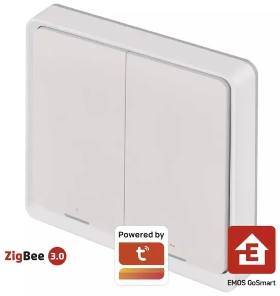 Comutator cu 2 butoane GoSmart Tuya alb