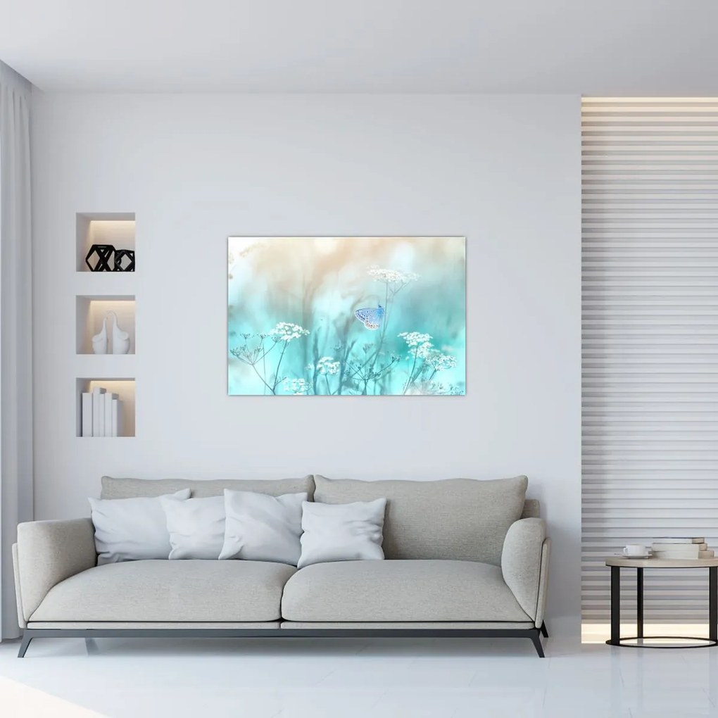 Tablou - Fluture în albastru (90x60 cm)
